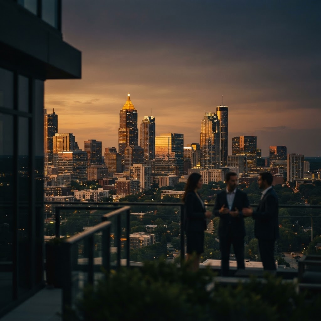 The Atlanta skyline at dusk symbolizing recognition for one of the city’s fastest-growing companies.