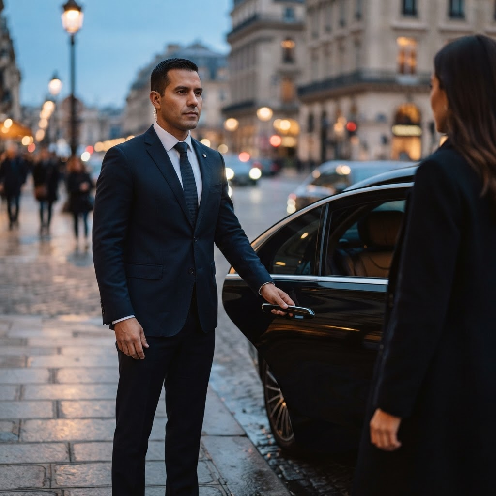 Protective agent coordinating a secure vehicle movement at dusk